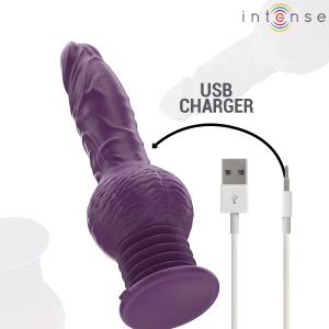 INTENSE - VIBRATORE MULTIFUNZIONE TATUM CON VIBRAZIONE SU E GIÃ 24 CM VIOLA